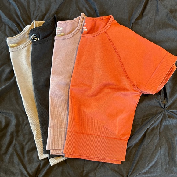 SHEIN Tops - SHEIN Crop Top Bundle - Orange, Mauve, Black, Tan